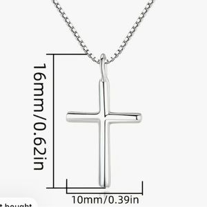 Sterling Silver Chain And Cross. Cross Is A Little Bigger Than 1/2 Inch